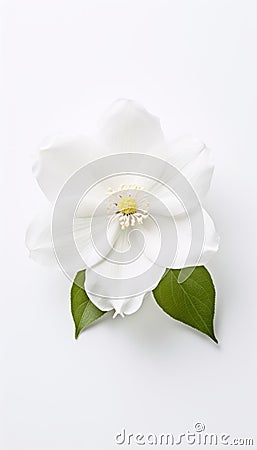 a minimalist mobile wallpaper of a single beautiful white flower close up Stock Photo
