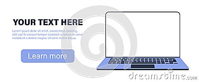 Minimalist mockup gadget. Web site banner with gadget blank screen. Set mockups generic device for presentation UI Vector Illustration
