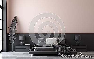 Minimalist modern bedroom interior Stock Photo