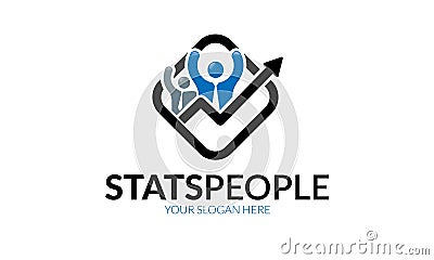 Stats People Logo Template Vector Illustration