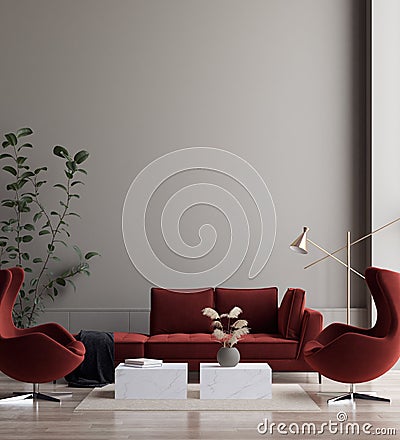 Minimalist modern living room interior background Stock Photo