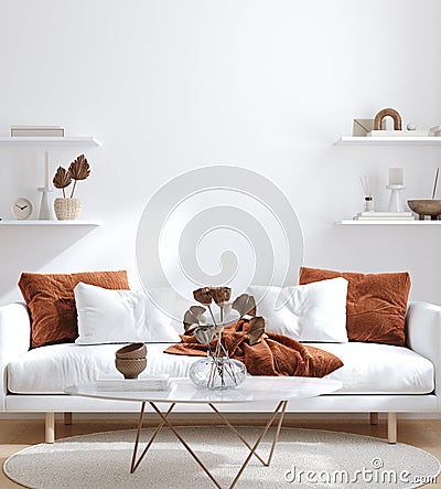 Minimalist modern living room interior background Stock Photo