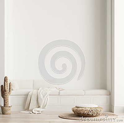 Minimalist modern living room interior background, Scandinavian style Stock Photo