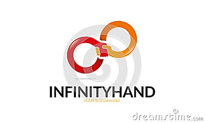 Infinity Hand Logo Template Vector Illustration