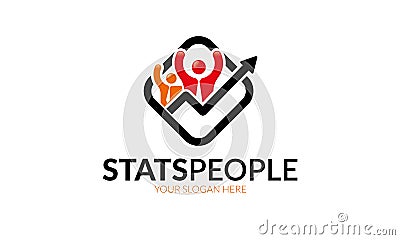 Stats People Logo Template Stock Photo