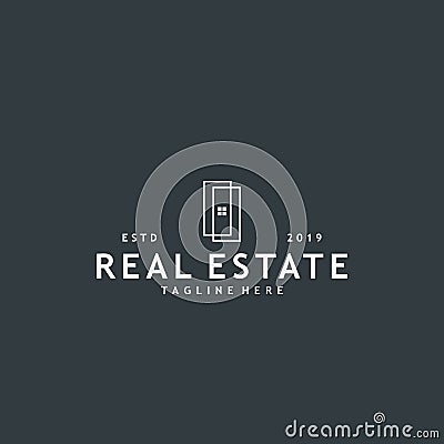 Minimalist and modern real estate logo design Vector Illustration