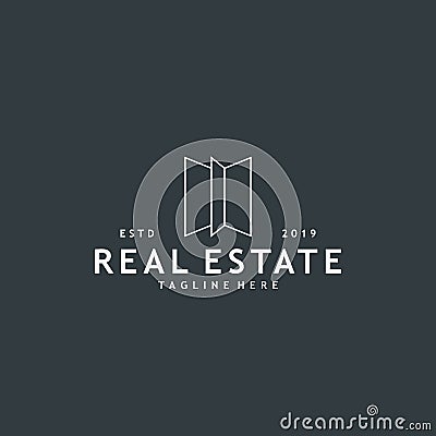 Minimalist and modern real estate logo design Vector Illustration