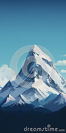 Minimalist Mount Logan Poster With Majestic Everest - Part 2 Stock Photo