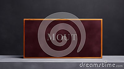 Minimalist Mout Plaque With Light Gold And Dark Crimson Design Stock Photo