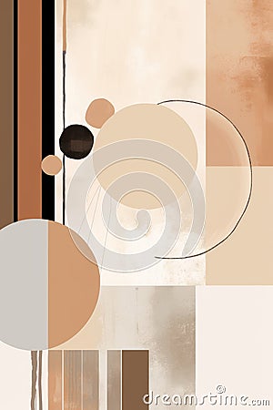 minimalist neutral color shape background generative AI Stock Photo