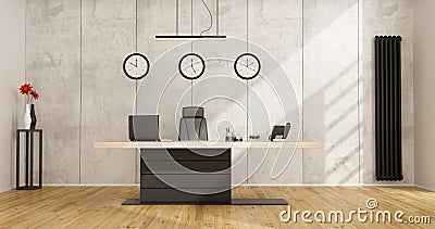 Minimalist office with modern desk Stock Photo