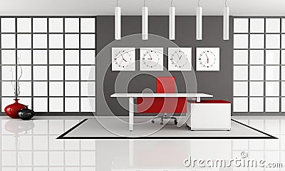 Minimalist office space Stock Photo