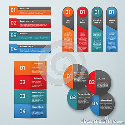 Minimalist optional tabs. Option schedule modules vector set Vector Illustration