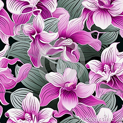 Minimalist orchid pattern for puzzles Stock Photo