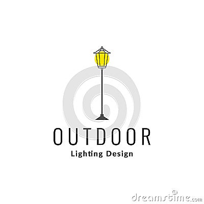 Minimalist outdoor lighting future logo design vector graphic symbol icon sign illustration creative idea Vector Illustration