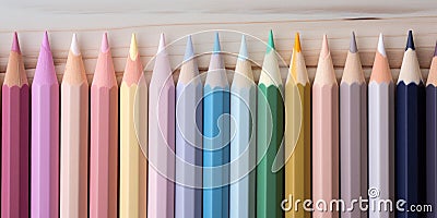 Minimalist Pencils in Mint Cream, Alice Blue, and Honeydew Colors AI Generated Cartoon Illustration