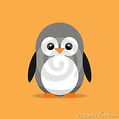 Minimalist Penguin Illustration: Cute And Creative Game Art Cartoon Illustration