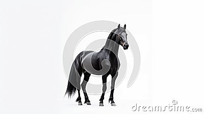 Minimalist photography of a black horse Stock Photo
