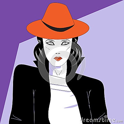 Minimalist Portrait of a Modern Woman Vector Illustration