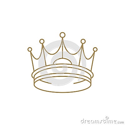 Minimalist premium monarchy crown jewelry king queen accessory fashion design line art icon vector Vector Illustration