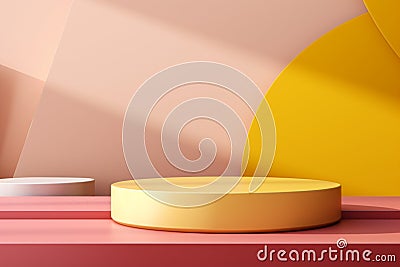 Minimalist product presentation, abstract podium platform in pastel colors Stock Photo