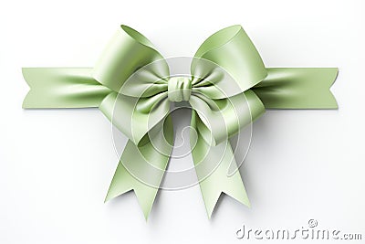 A minimalist representation of a Green sheen ribbon. Generative AI Stock Photo