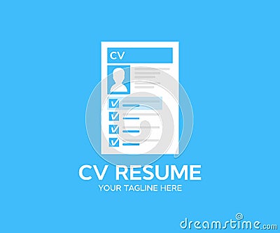 Minimalist Resume, CV resume logo design. Personal resume, Artistic profile, professional CV forms and minimalist resumesvector de Vector Illustration