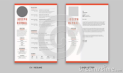 Minimalist resume cv template Cv professional Vector Illustration