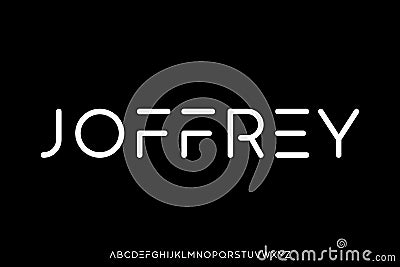 Minimalist rounded edge sans serif alphabet display font vector Vector Illustration