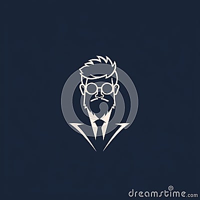 Minimalist Scientist Icon For Graphic Design Company Cartoon Illustration