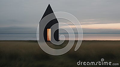 Minimalist Sculpture: A Confessional Depiction Of Dusk On The Northern Isle Stock Photo