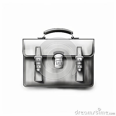 Minimalist Silver Briefcase Vector Illustration On White Background Cartoon Illustration