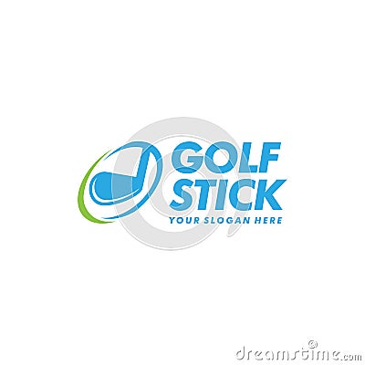 Minimalist Simple Colorful GOLF STICK logo design Vector Illustration