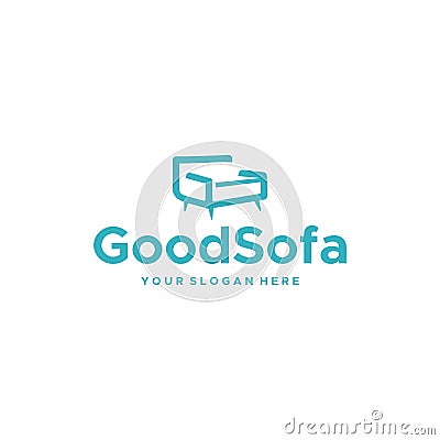 Minimalist Simple Good Sofa chair logo design Vector Illustration