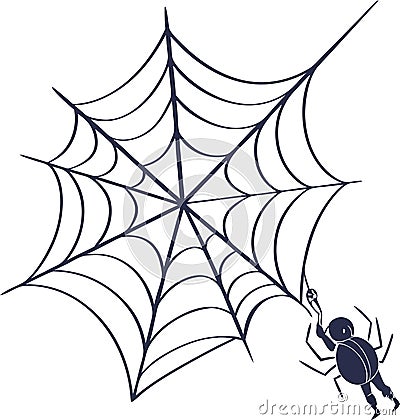 Minimalist spider web design with clean lines and geometric patterns in a modern abstract style Stock Photo