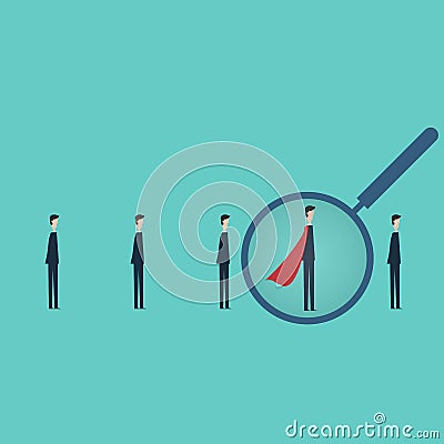 Minimalist style business finance concept. choosing worker from group of businesspeople Stock Photo