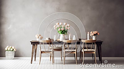 Minimalist Table Setting With Clean Lines. Generative AI Stock Photo