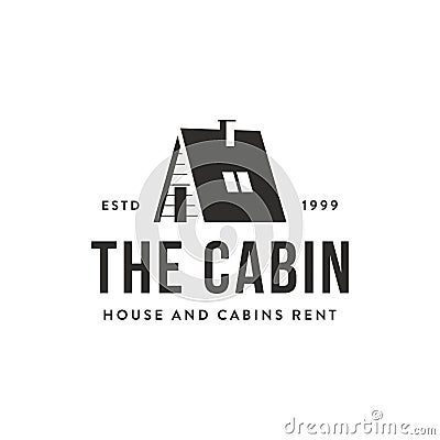 Minimalist tiny house, hut, cottage, cabin logo icon vector Vector Illustration