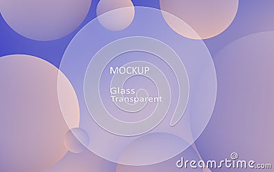 Rounded minimalist transparent glass with blue white yellow coors background 2 Vector Illustration