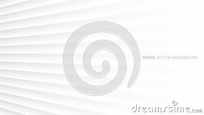 Minimalist White Abstract Background 3D Vector Smooth Perspective Lines Vector Illustration