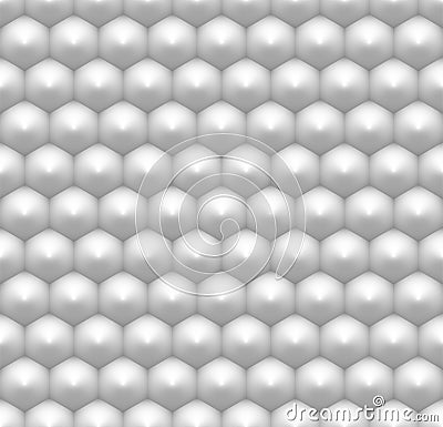 Minimalist white hexagon seamless pattern, abstract honeycomb 3D like industrial background with realistic Vector Illustration