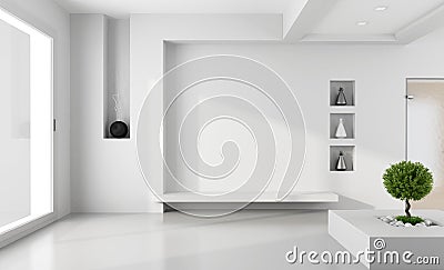 Minimalist white room Stock Photo