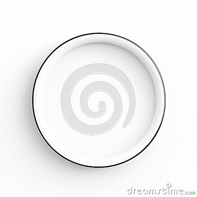 Minimalist White Round Plate On Isolated Background Stock Photo