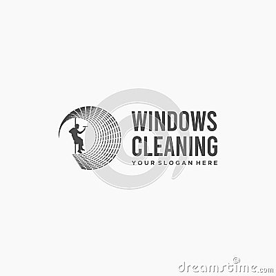 modern WINDOWS CLEANING company Logo design Vector Illustration