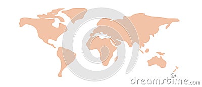 Minimalist World Map Silhouette, Featuring Continents And Oceans. Perfect For Global Concepts, Travel, And Geography Vector Illustration