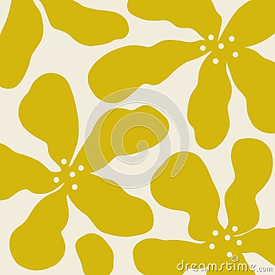 Minimalist Yellow Flower Power Hippie Art Vector Illustration