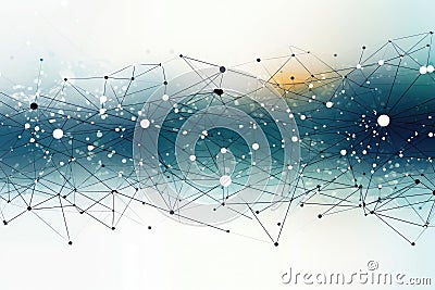 minimalistic abstract background with abstract data visualizations and interconnected nodes, representing the complexity Stock Photo