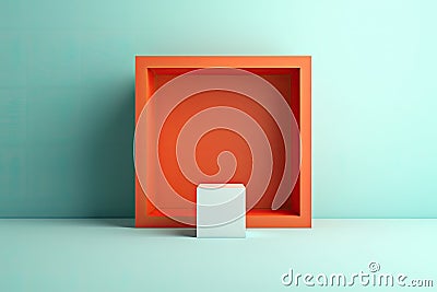 minimalistic abstract background with a single square, representing simplicity and stability Stock Photo