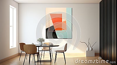 Minimalistic Abstract Geometric Design For Modern Dining Room Stock Photo