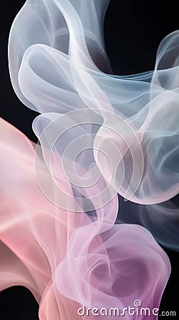 Minimalistic Abstract Transparency Morphism with Nice Muted Colors, Dark Theme Background, Captivating Mobile Cartoon Illustration